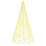vidaXL LED Weihnachtsbaum für Fahnenmast Tannenbaum Lichterbaum Weihnachtsdeko Beleuchtung Außen Beleuchtet Lichterkette Warmweiß 500 LEDs 300cm
