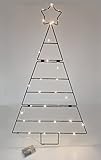 Metall Weihnachtsbaum zum aufhängen 83 cm - beleuchtet mit 30 LED - Wand Dekoration zum Hängen für Zierschmuck - Deko Tannen Baum Hängebaum Hängedeko Wand Behang Weihnachten Advent