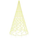 vidaXL LED Weihnachtsbaum für Fahnenmast Tannenbaum Lichterbaum Weihnachtsdeko Beleuchtung Außen Beleuchtet Lichterkette Warmweiß 3000 LEDs 800cm