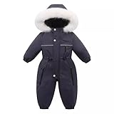 Baby Strampler Schneeanzug Winter wollwalk Overall 86 92 104 110 Mit Kapuze Reißverschlüsse Skianzug Winteranzug Für Mädchen Jungen Kinder Softshellanzug,Grey,3-4 Jahre