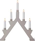 EGLO Lichterbogen Weihnachten 5-flammig, Fensterleuchter aus Holz in Beige, Kerzenleuchter skandinavisch mit Kabel, Weihnachtsbeleuchtung Fenster warmweiß, E10 Fassung, 41 cm