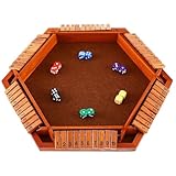 TOYANDONA Shut The Box-Spiel Aus Holz Klassisches Tischspiel Verbessert Für 1–6 Spieler Shut The Box-Würfelspiel Sechsseitiges Brettspiel Für Kinder Erwachsene Familie Klassenzimmer Zuhause