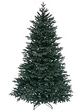 RS Trade HXT 1418 210 cm künstlicher 100% PE Spritzguss Weihnachtsbaum (Ø ca. 132 cm) mit ca. 4850 Spitzen, schwer entflammbarer Tannenbaum mit Schnellaufbau Klappsysem, inkl. Metall Ständer