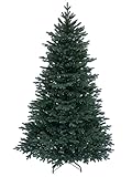 RS Trade HXT 1418 210 cm künstlicher 100% PE Spritzguss Weihnachtsbaum (Ø ca. 132 cm) mit ca. 4850 Spitzen, schwer entflammbarer Tannenbaum mit Schnellaufbau Klappsysem, inkl. Metall Ständer