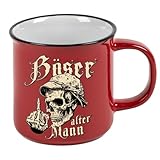 LOBO NEGRO Kaffeebecher als Geschenk für den etwas älteren Nörgler:Böser alter Mann - Vintage Style im Geschenkkarton