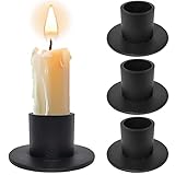 Aongray 4 Stück Schwarze Kerzenständer,Retro Kerzenhalter für das Abendessen bei Kerzenschein,Wohn,Esszimmer und Schlafzimmerdekoration Kamindekoration