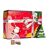 ETS - Teegeschenk mit Schleife 'Red Santa Christmas' | BIO Wintertee Set | Geschenk Weihnachten Wichtelgeschenk Weihnachtsdeko | 12 Pyramidenbeutel