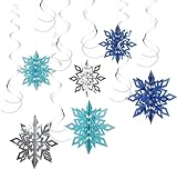 DERAYEE 26 Stücke Schneeflocken Hängende Dekorationen,Weihnachtsschmuck für Weihnachtsdekoration