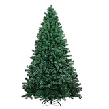 COMHOMA künstlicher Weihnachtsbaum Weihnachtsdeko 195cm PVC Material mit 1000+ Spitzen Thickened Branches Foldable abziehbar mit robuster Sockel Zweige automatisch zusammenziehen Kiefer grün