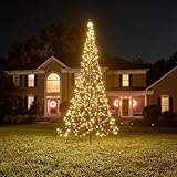Fairybell LED-Weihnachtsbaum für draussen - 4 Meter - 640 LEDs - Weihnachtsbaum inklusive Mast - Warmweiss