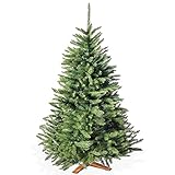 Künstlicher Weihnachtsbaum 180cm, in Premium Qualität mit Holzständer – Naturgetreu und mit dicht bestückten Zweigen – Künstliche Weihnachtsbäume