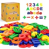 LOVESTOWN Magnetische Buchstaben, Zahlen, Alphabet-Kühlschrankmagnete, Rechtschreib- und Lernmagnete für Kleinkinder, Kinder, Geschenke, 104 Stück