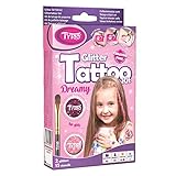 Tytoo Glitzertattoo Set für Mädchen mit 15 Schablonen- Seine Anwendung ist auch für Kinder mit empfindlicher Haut sicher und hält bis zu 18 Tage - 100% Geld-zurück-Garantie, Rosa