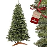 Håvn ® Premium Künstlicher Weihnachtsbaum 180cm | Naturgetreue Optik, Extra Dichte Zweige, Inklusive Holzständer & Aufbewahrungstasche – Hochwertiger Tannenbaum für Festliche Dekoration