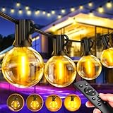 30M LED Lichterkette Außen Weihnachten: 46+2 Glühbirnen Outdoor Lichterketten Wetterfest Dimmbar Warmweiß Retro Lights Aussen und Innen Dekoration für Halloween Hochzeit Party Pavillon Balkon