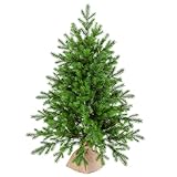 eveXmas 95cm Künstlicher Weihnachtsbaum, Tannenbaum ALTAIR Klassik Grün, 143 Zweige 100% PE-Spitzen, iinklusive ständer sackleinen