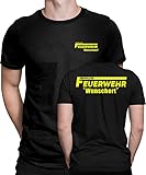 Peronalisiertes Feuerwehr Design beidseitig für jeden Anlass mit Wunschort und/oder mit Wunschname Freiwillige Feuerwehr T-Shirt FUN Shirt Herren Männer T-Shirt