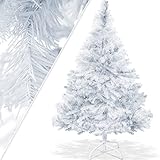 KESSER® Weihnachtsbaum künstlich 150cm mit 360 Spitzen, Tannenbaum künstlich Edeltanne Schnellaufbau inkl. Christbaum-Ständer, Weihnachtsdeko – Weiß 1,5m