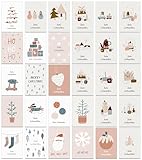 Weihnachtskarten mit Umschlag Set 30 Stück - A6 Klappkarten Weihnachtsgrußkarten