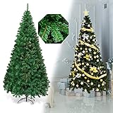 COSTWAY 210cm Künstlicher Weihnachtsbaum, Tannenbaum mit Metallständer, Christbaum PVC Nadeln, Kunstbaum Weihnachten ideal für Zuhause, Büro, Geschäfte und Hotels, Grün