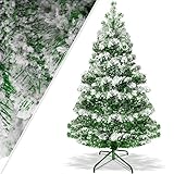 KESSER® Weihnachtsbaum künstlich 210cm mit 775 Spitzen, Tannenbaum künstlich Edeltanne Schnellaufbau inkl. Christbaum-Ständer, Weihnachtsdeko – Schnee 2,1m