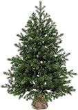 eveXmas 95cm Künstlicher Weihnachtsbaum, Tannenbaum ALTAIR Klassik Grün, 143 Zweige 100% PE-Spitzen, iinklusive ständer sackleinen