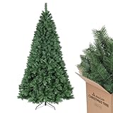 SALCAR 180 cm Künstlicher Weihnachtsbaum, Nordmanntanne, PVC Tannenbaum mit 580 grünen Spitzen, Klapp-Schirmsystem, Ø 98 cm