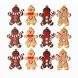 Christbaumschmuck Lebkuchen, 12 Stück Weihnachts Ornamentes Lebkuchenfiguren Zuckerstangen Deko Anhänger Weihnachtsdeko Lebkuchenmann Für Weihnachtsbaumschmuck