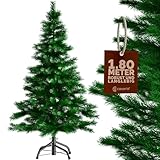 CASARIA® Weihnachtsbaum künstlich 180cm dichte Spitzen schneller Aufbau Metallständer naturgetreu schwer entflammbar grün Tannenbaum Deko Christmas