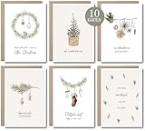 luftundliebe Weihnachtskarten mit Umschlag Set (10 Stück) - A6 Postkarten Set zu Weihnachten - Weihnachtskarte - christmas cards - Aquarell Set 2