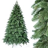 SMEREKA® Künstlicher Weihnachtsbaum 210 cm NORDMANNTANNE - Naturgetreue Spritzguss 100%, Made in EU - Tannenbaum Künstlich mit Ständer aus Metall - Christbaum Christmas Tree