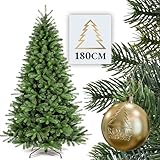 ROYAL CHRISTMAS Weihnachtsbaum künstlich 180cm inkl. Metallständer - Naturgetreu mit dichten Zweigen - Künstlicher Weihnachtsbaum für Innen- & Außenbereich –Tannenbaum künstlich