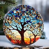 Touber Baum des Lebens 2023 Ornament, 2023 Weihnachtsdekoration, Urlaubsgeschenkidee, Erbstück-Andenken, runde Keramik, Kugelgeschenk, Baum des Lebens